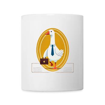 Serious Goose en costume avec mallette - Mug blanc - blanc - Devant