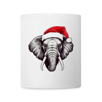 Elephant Head Christmas Portrait - Mug - white - Front