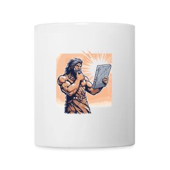 Idée Idée homme des cavernes Pierre Tablette cadeau - Mug blanc - blanc - Devant