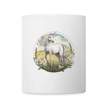 Licorne majestueuse : une vision de magie et de beauté - Mug blanc - blanc - Devant