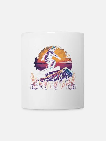 Retro Snowboarder Grafik - Tasse - Weiß
