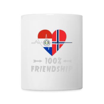 100 % amitié entre le Paraguay et la Norvège - Mug blanc - blanc - Devant