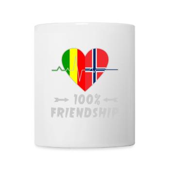 Mali und Norwegen 100% Freundschaft - Tasse - Weiß - Vorne