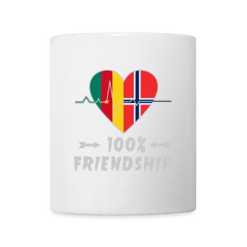 Kamerun und Norwegen 100% Freundschaft - Tasse - Weiß - Vorne