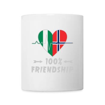 Nigeria und Norwegen 100% Freundschaft - Tasse - Weiß - Vorne