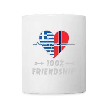 Griechenland und Norwegen 100% Freundschaft - Tasse - Weiß - Vorne