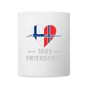 Finnland und Norwegen 100% Freundschaft - Tasse - Weiß - Vorne