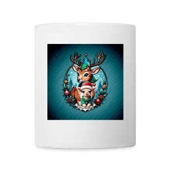 Cheerful and cozy Christmas illustration - Mug - white - Front