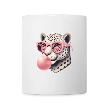 Leopard with Pink Glasses Bubblegum - Mug - white - Front