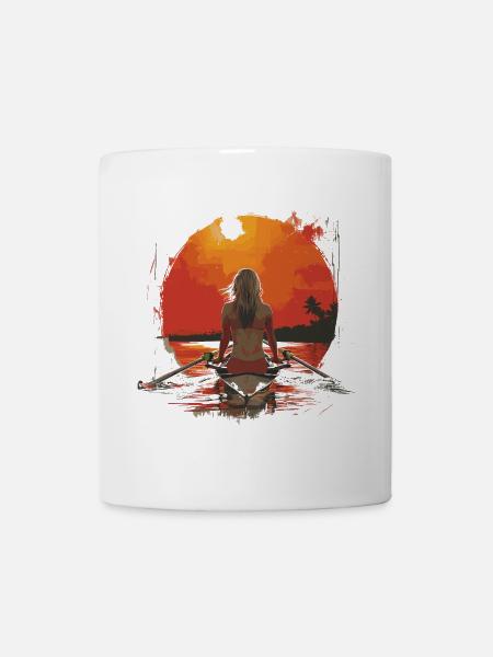 Illustration Ruderin - Tasse - Weiß