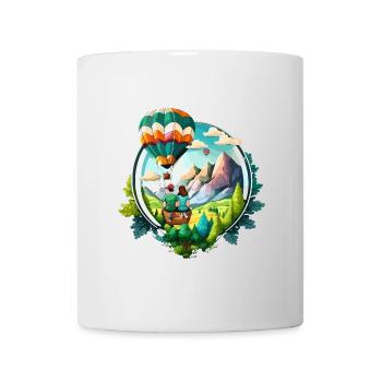 Montgolfière colorée : un voyage d’émerveillement et de - Mug blanc - blanc - Devant