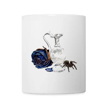 Karaffe mit verwelkter Rosenblüte, taranteln - Tasse - Weiß - Vorne