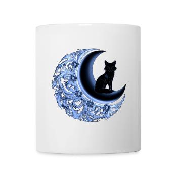 Gothic-Fuchs mit mondsichel, schlafzimmer Deko - Tasse - Weiß - Vorne