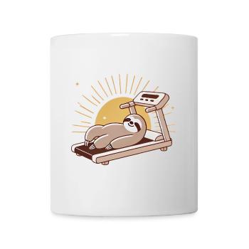 Pensioniertes Faultier auf Laufband Illustration - Tasse - Weiß - Vorne