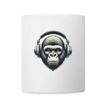 Gorilla with Headphones Artistic Design - Mug - white - Front