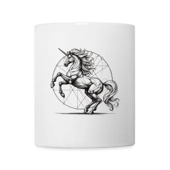 Vitruvian Einhorn Skizze Zeichnung Geschenk - Tasse - Weiß - Vorne