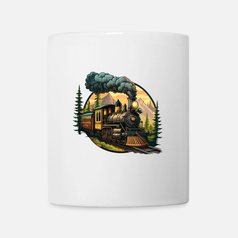 Tuckern durch Nostalgie: ein altmodischer Dampf - Tasse - Weiß