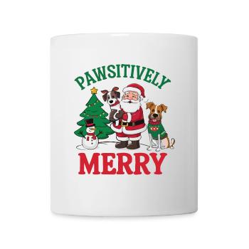 Festliche Pfoten Weihnachten Illustration - Tasse - Weiß - Vorne