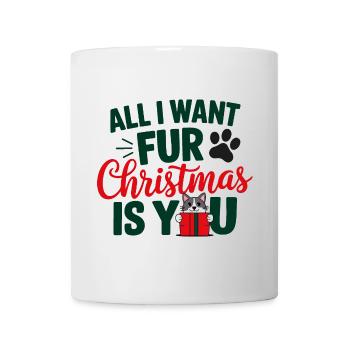 Festliches Katzenfell Weihnachten Zitat - Tasse - Weiß - Vorne