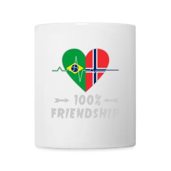 Brazil and Norway 100% friendship - Mug - white - Front