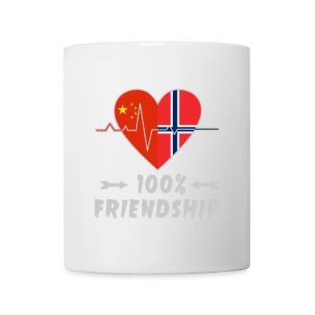 100 % amitié entre la Chine et la Norvège - Mug blanc - blanc - Devant