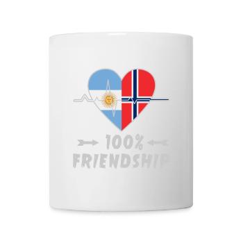 100 % amitié entre l'Argentine et la Norvège - Mug blanc - blanc - Devant