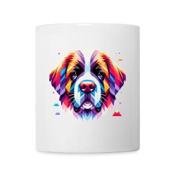 Art géométrique coloré du visage de chien - Mug blanc - blanc - Devant