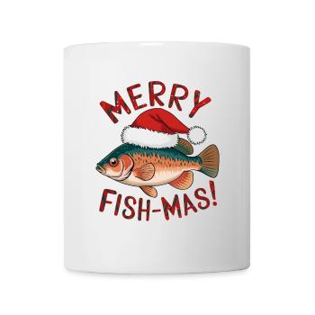 Festliches Fisch Weihnachtsdesign - Tasse - Weiß - Vorne