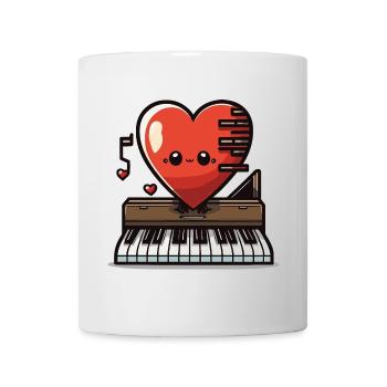 Piano Heart: A Melodic Symphony of Love - Mug - white - Front