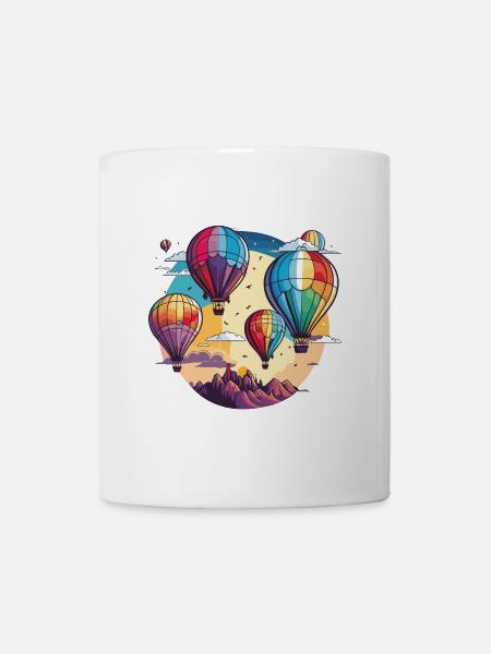 Skys Symphony : des montgolfières vibrantes qui s’envolent - Mug blanc - blanc