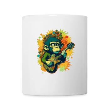 Psychedelischer Groove: Ein Weed Head Monkey rockt die - Tasse - Weiß - Vorne