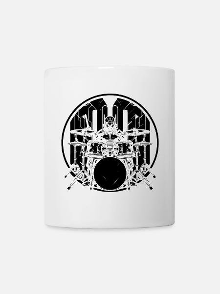 Schlagzeuger Grafik - Tasse - Weiß