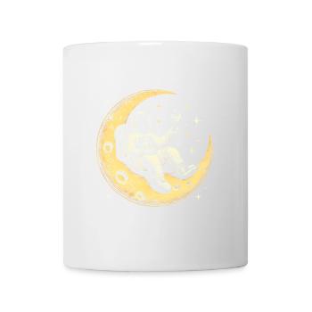 Chill Astronaut on Crescent Moon - Mug - white - Front