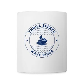 Thrill Seeker Wave Rider Jet Ski Badge - Mug blanc - blanc - Devant