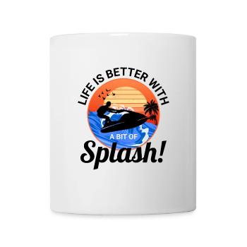 La vie est meilleure avec un peu de jet ski splash - Mug blanc - blanc - Devant