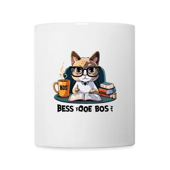 Contes de la pause-café : un chat fantasque au bureau - Mug blanc - blanc - Devant
