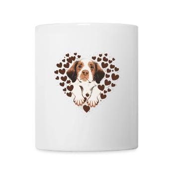 Welpenpfotenherz: Ein lustiges Cartoon-Design - Tasse - Weiß - Vorne