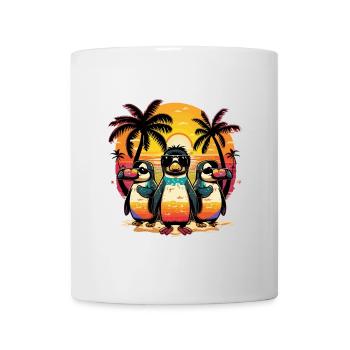 Tropical Vibes: Colorful Hawaiian Penguins - Mug - white - Front