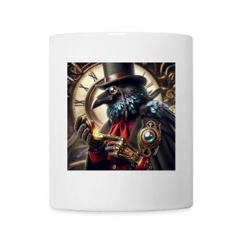Elegant Steampunk Raven with Top Hat - Mug - white - Front
