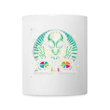 Friedlicher Alien-DJ – Funky Beats Cosmic Design - Tasse - Weiß - Vorne