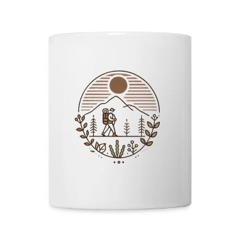 Illustration de randonneur de montagne paisible - Mug blanc - blanc - Devant