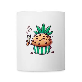 Muffin réfrigéré avec joint de feuille - Mug blanc - blanc - Devant