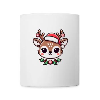 Entzückende Weihnachtsrentiere Karikatur - Tasse - Weiß - Vorne