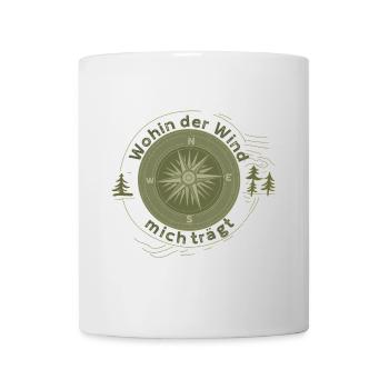 Wohin der Wind mich trägt – Kompass Design - Tasse - Weiß - Vorne