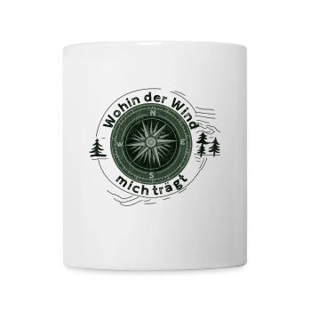Kompass Design – Wohin der Wind mich trägt - Tasse - Weiß - Vorne