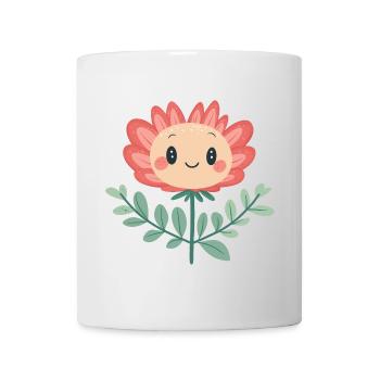 Fröhliche Blume - Tasse - Weiß - Vorne