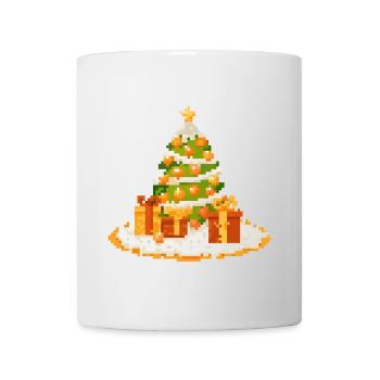 Pixel Art Christmas Tree with Gifts - Mug - white - Front