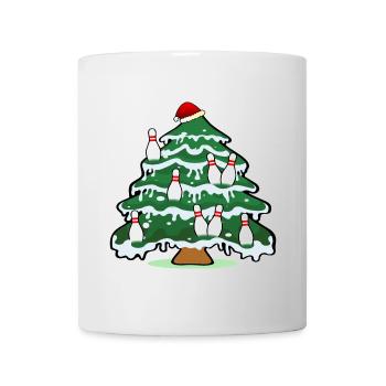 WEIHNACHTSBAUM KEGELSPORT BOWLINGBAHN - Tasse - Weiß - Vorne