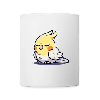 Sleeping Cockatiel Cartoon Illustration - Mug - white - Front