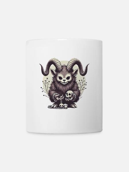Illustration gothique Krampus foncé - Mug blanc - blanc